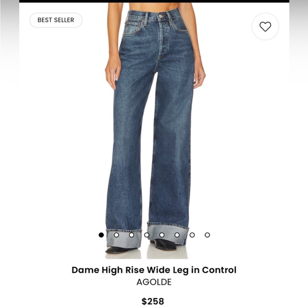 Agolde Wide Leg Cuffed Jeans
